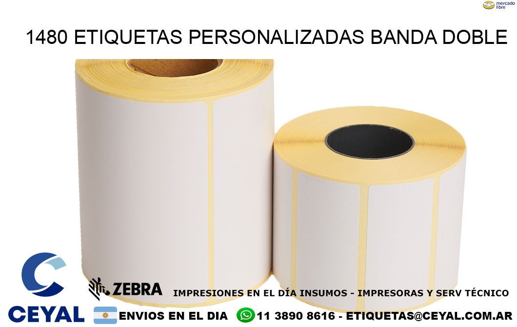 1480 Etiquetas personalizadas banda doble