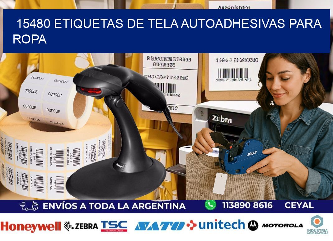 15480 Etiquetas de tela autoadhesivas para ropa