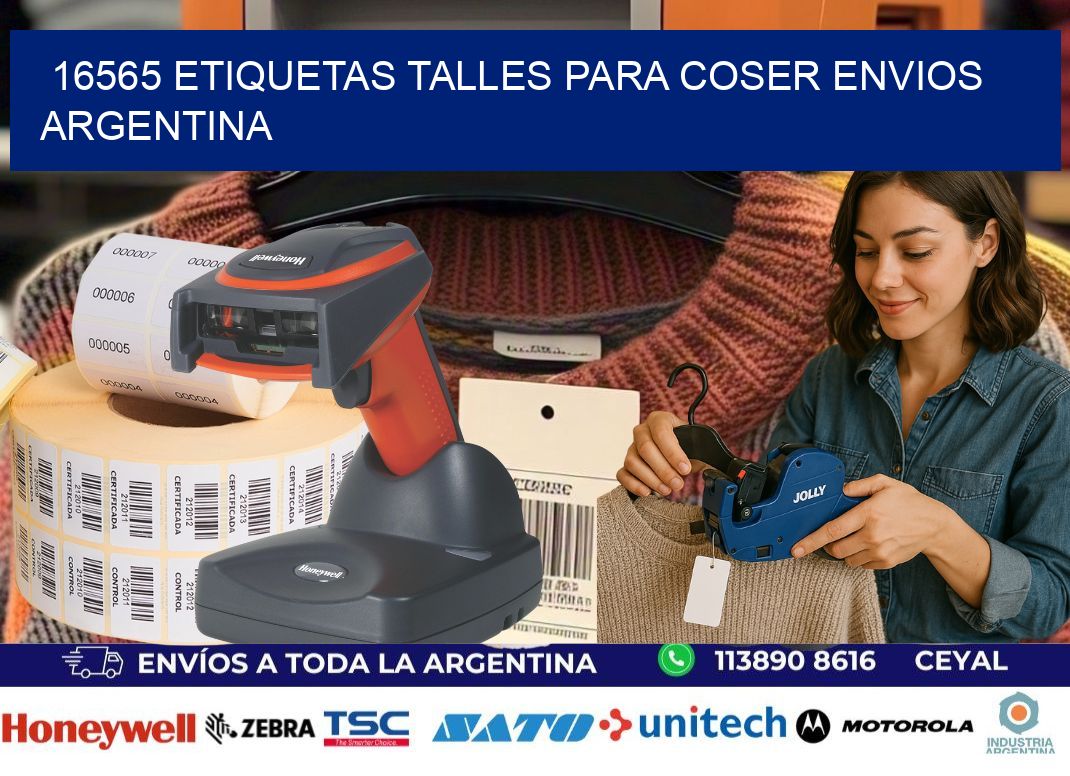 16565 ETIQUETAS TALLES PARA COSER ENVIOS ARGENTINA