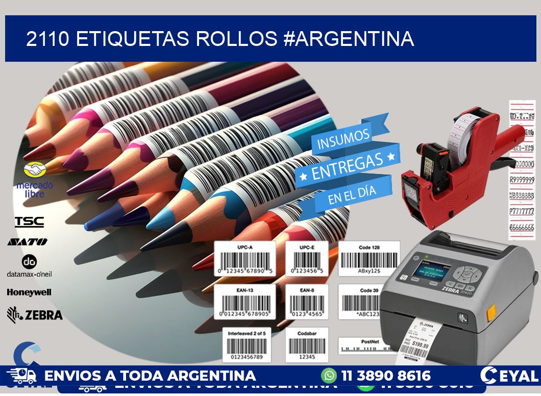 2110 etiquetas rollos #ARGENTINA