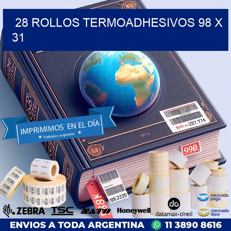 28 ROLLOS TERMOADHESIVOS 98 x 31