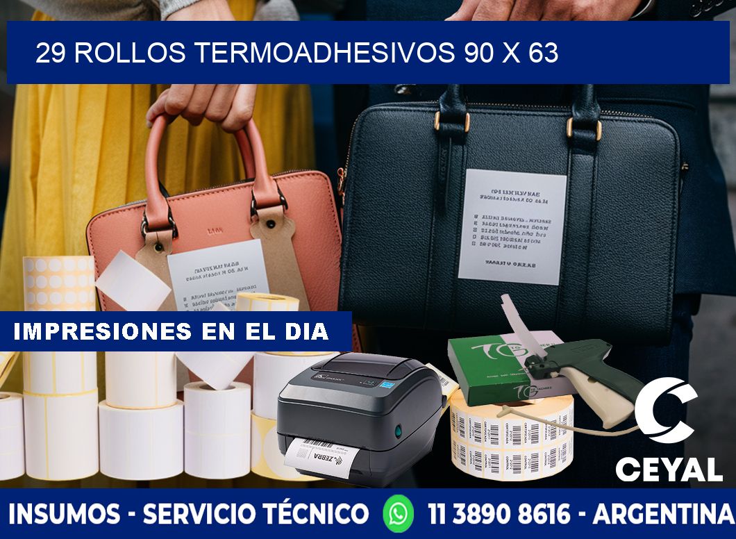 29 ROLLOS TERMOADHESIVOS 90 x 63