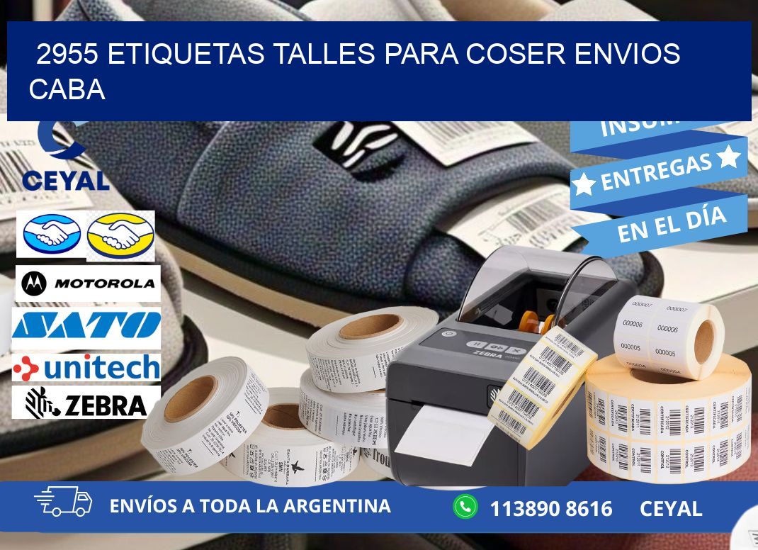 2955 ETIQUETAS TALLES PARA COSER ENVIOS CABA