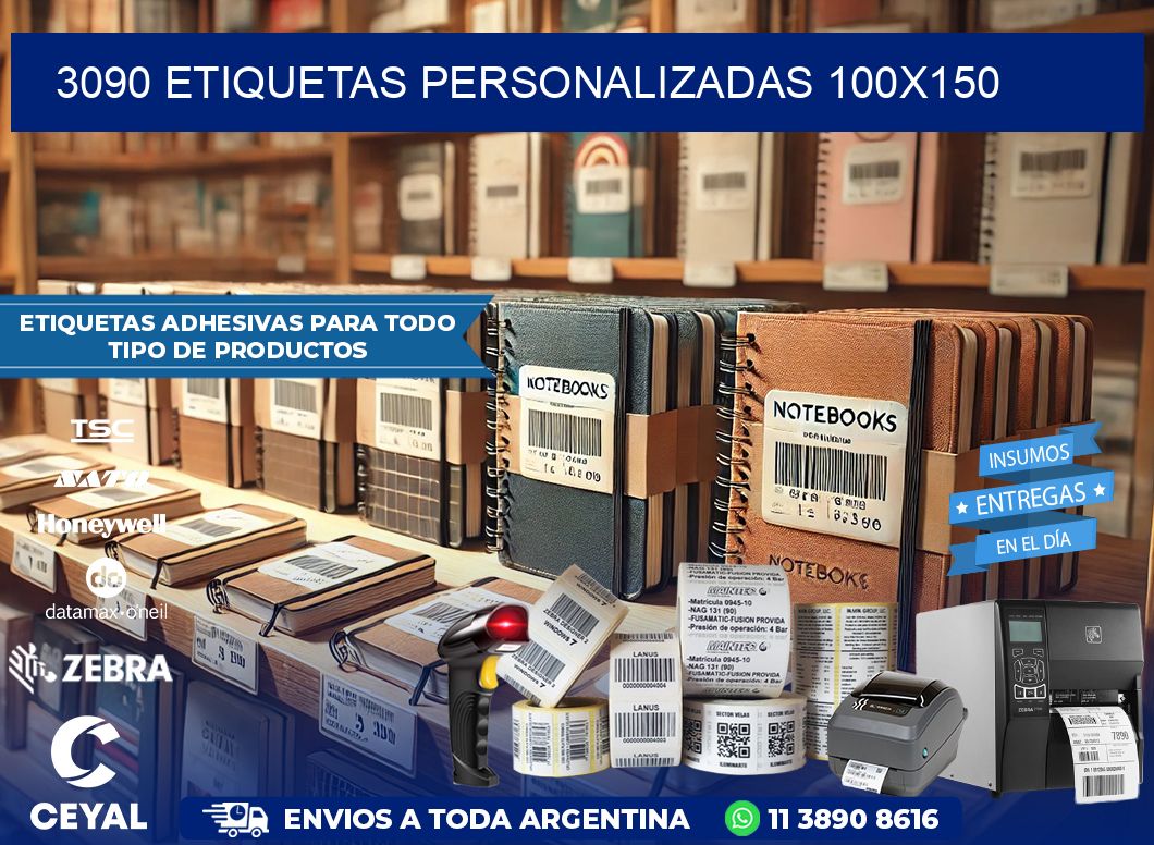 3090 Etiquetas personalizadas 100×150