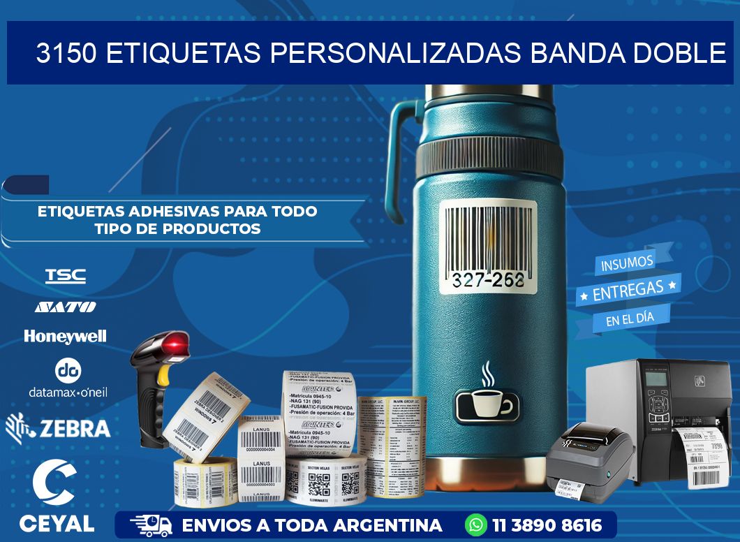 3150 Etiquetas personalizadas banda doble