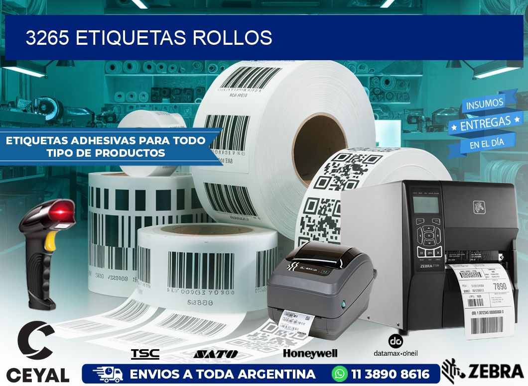 3265 etiquetas rollos