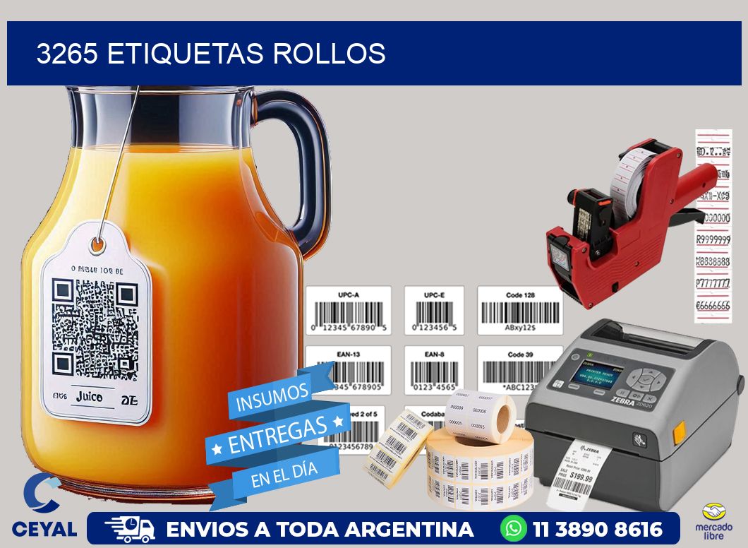3265 etiquetas rollos