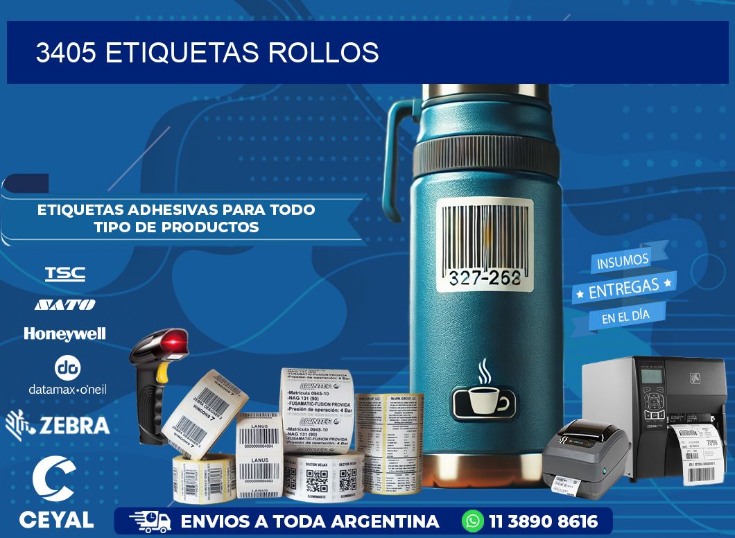 3405 etiquetas rollos