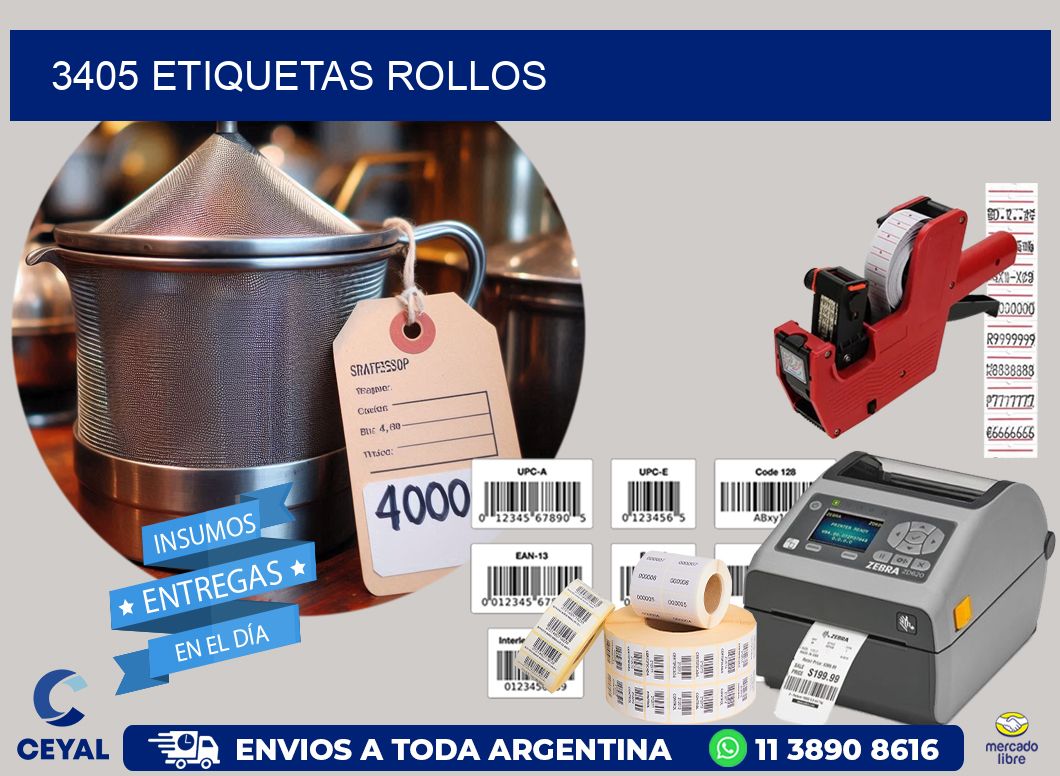 3405 etiquetas rollos