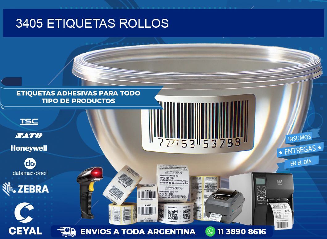 3405 etiquetas rollos