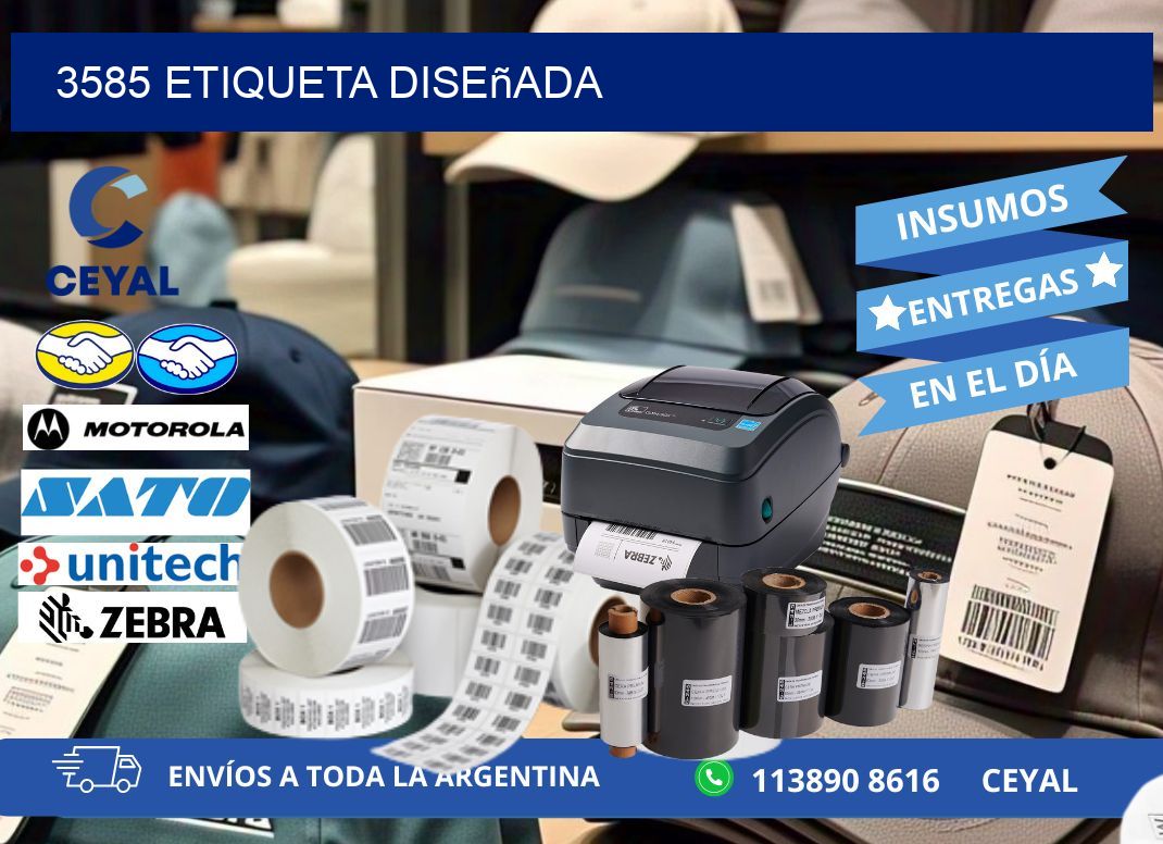 3585 etiqueta diseñada