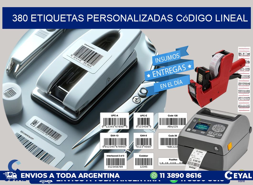 380 Etiquetas personalizadas código lineal