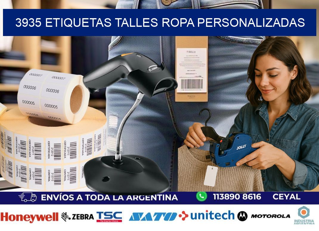 3935 ETIQUETAS TALLES ROPA PERSONALIZADAS