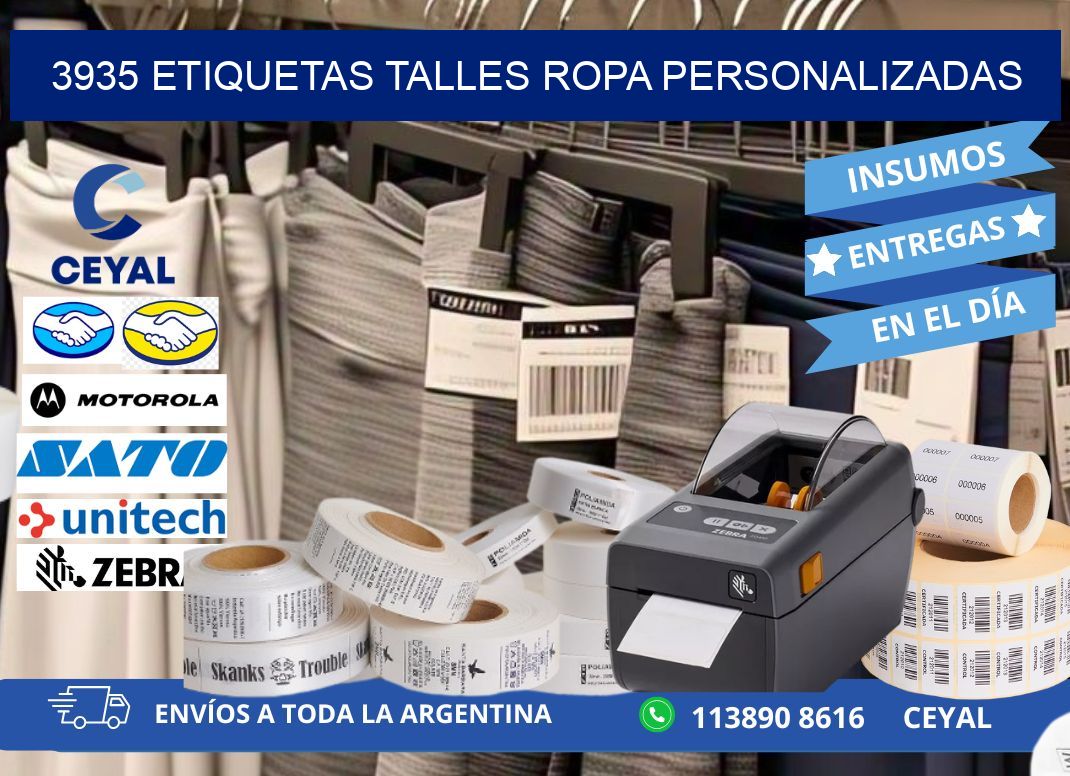 3935 ETIQUETAS TALLES ROPA PERSONALIZADAS