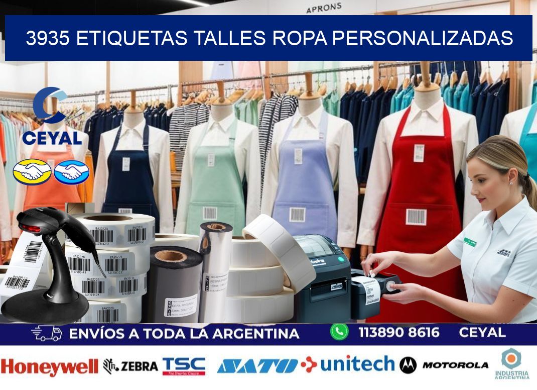 3935 ETIQUETAS TALLES ROPA PERSONALIZADAS