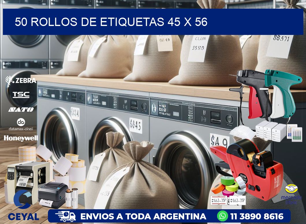 50 ROLLOS DE ETIQUETAS 45 x 56