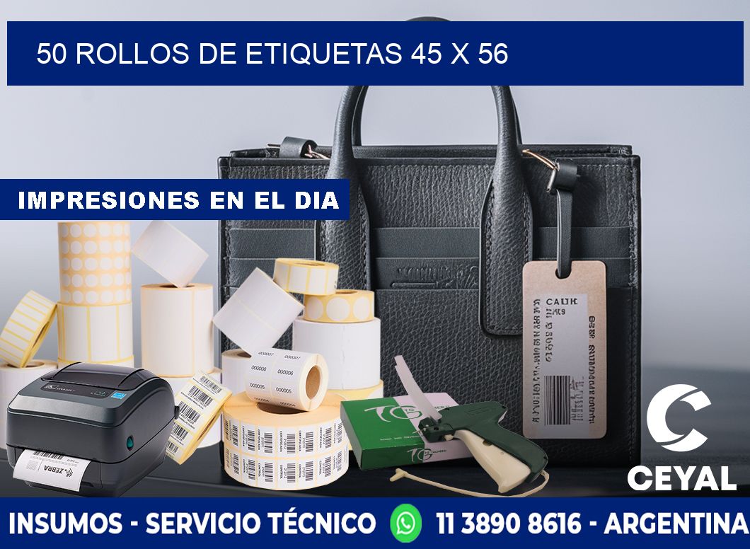 50 ROLLOS DE ETIQUETAS 45 x 56