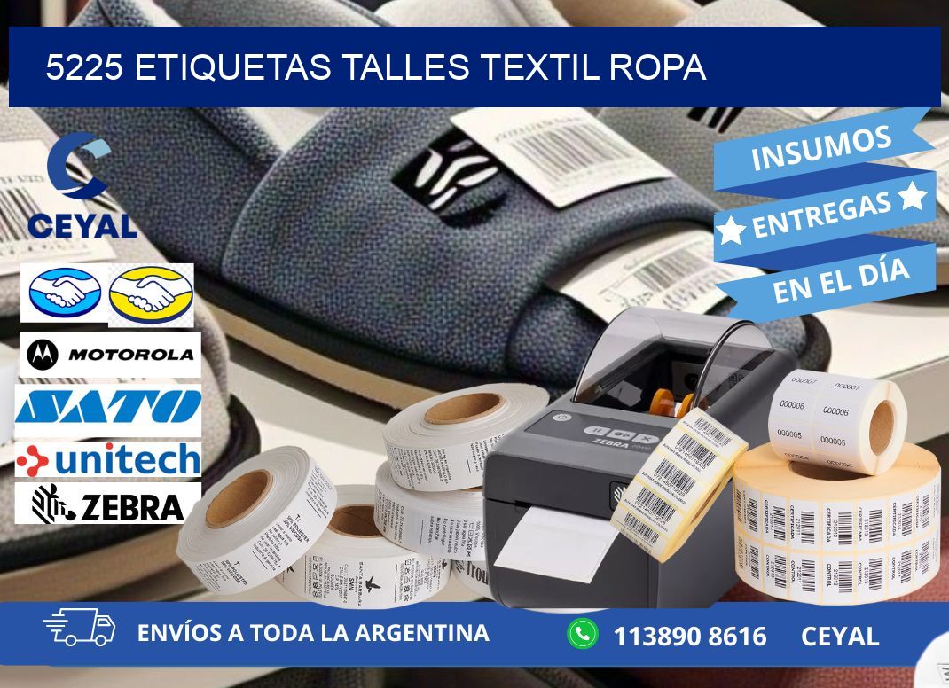 5225 ETIQUETAS TALLES TEXTIL ROPA