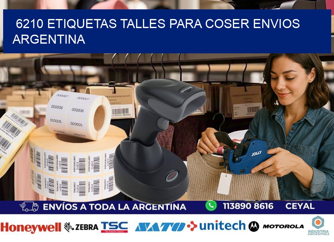 6210 ETIQUETAS TALLES PARA COSER ENVIOS ARGENTINA