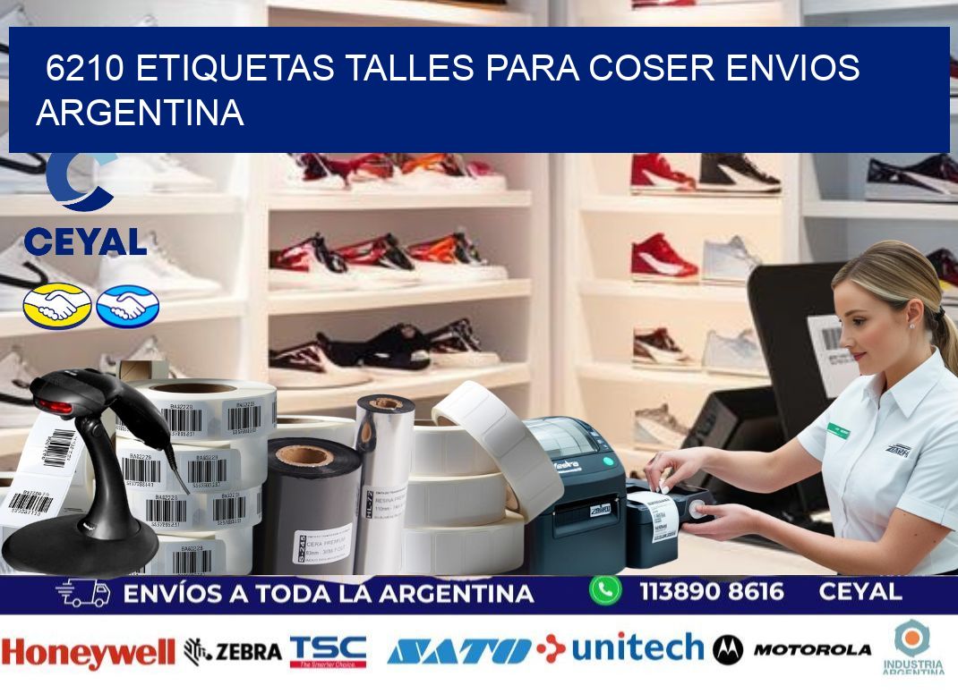 6210 ETIQUETAS TALLES PARA COSER ENVIOS ARGENTINA