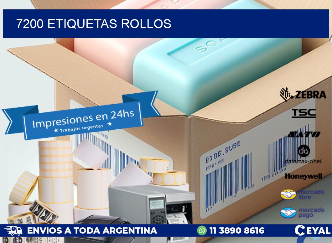 7200 etiquetas rollos