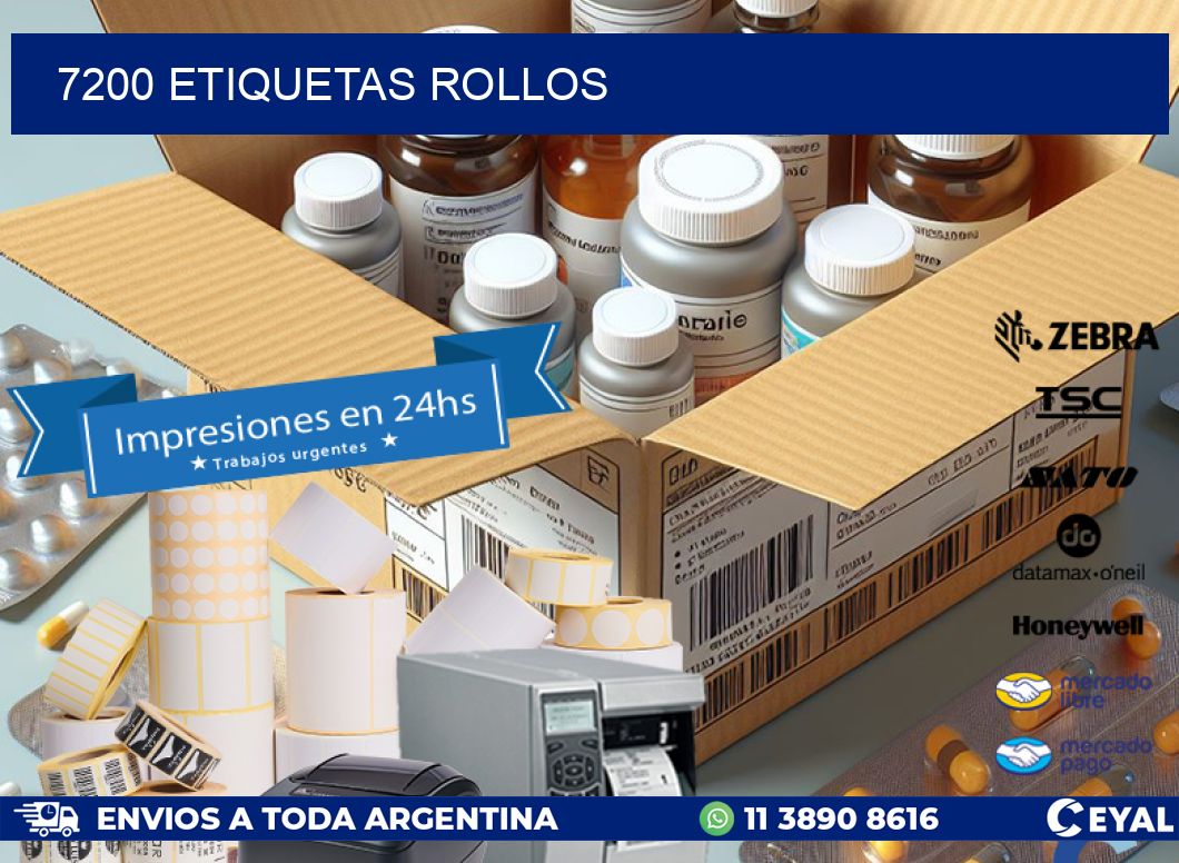 7200 etiquetas rollos