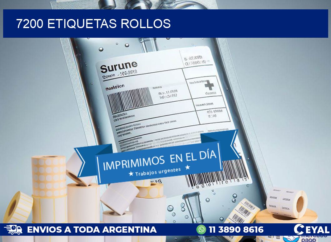 7200 etiquetas rollos