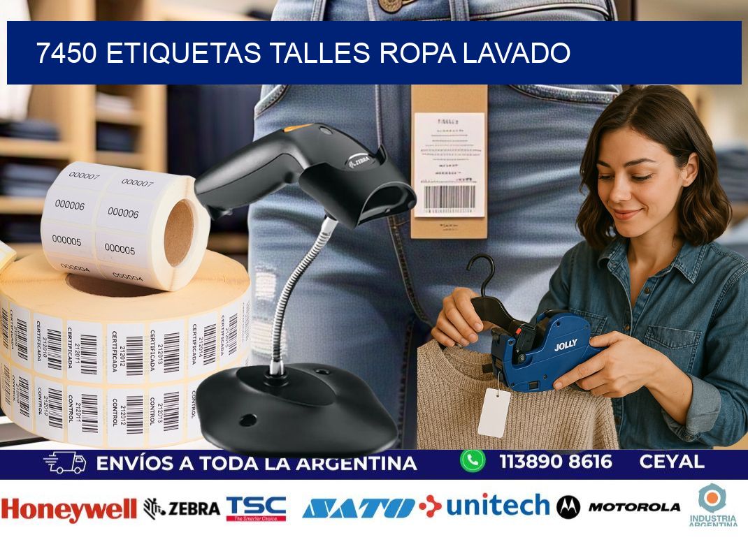7450 ETIQUETAS TALLES ROPA LAVADO