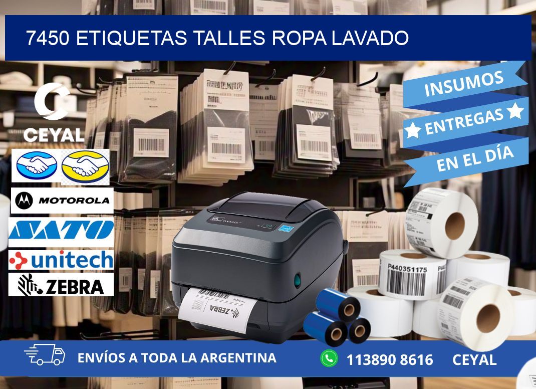 7450 ETIQUETAS TALLES ROPA LAVADO