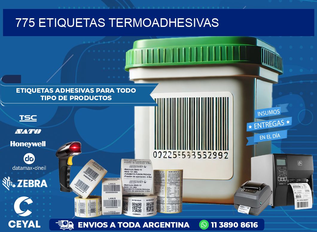 775 etiquetas termoadhesivas
