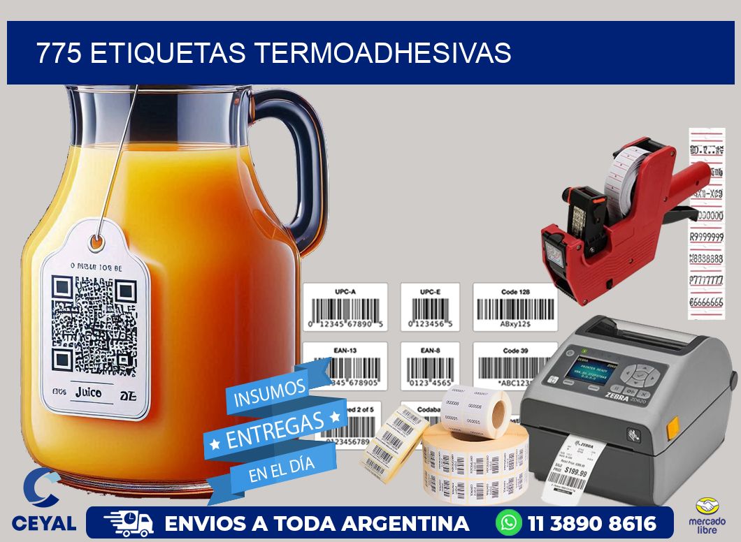775 etiquetas termoadhesivas