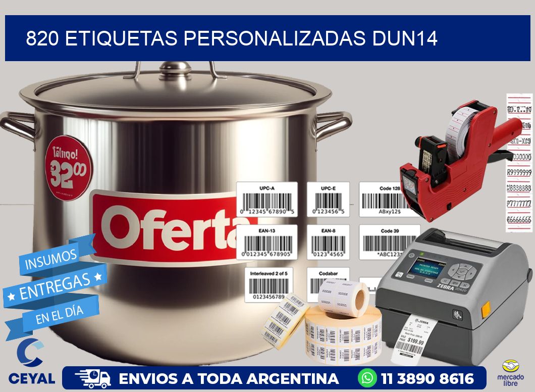 820 Etiquetas personalizadas dun14