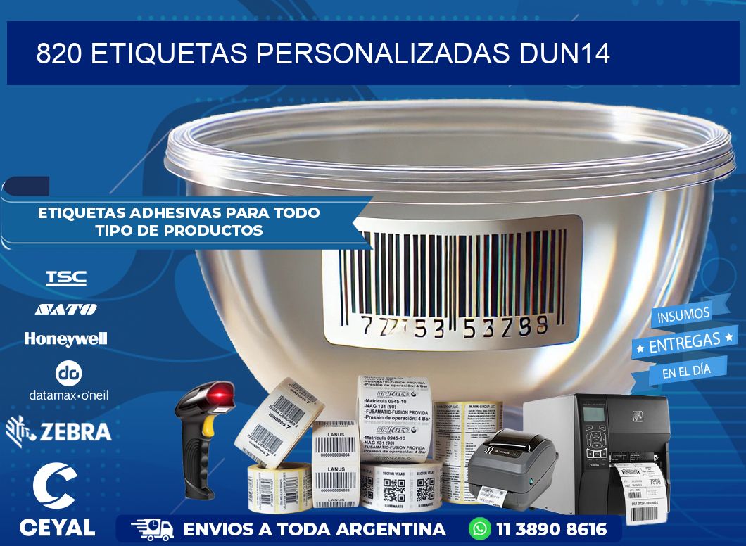 820 Etiquetas personalizadas dun14