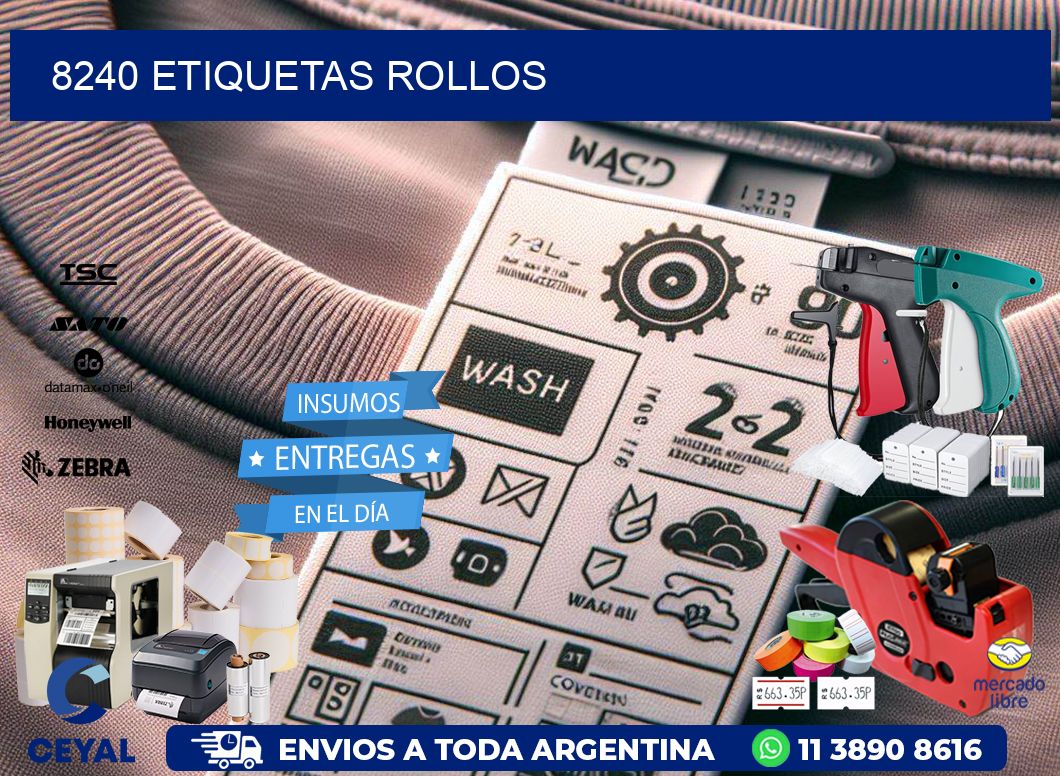 8240 etiquetas rollos