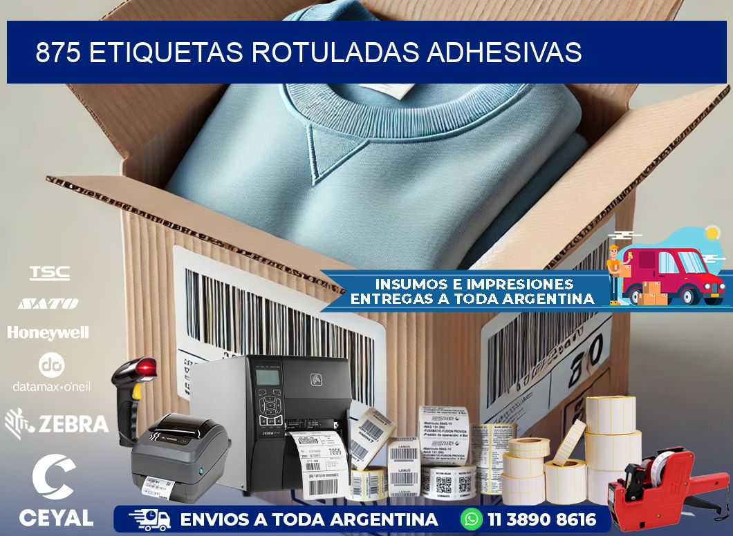 875 etiquetas rotuladas adhesivas