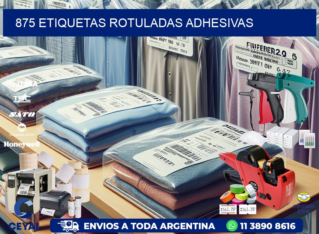 875 etiquetas rotuladas adhesivas