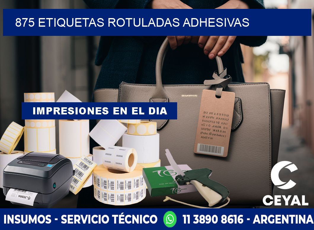 875 etiquetas rotuladas adhesivas