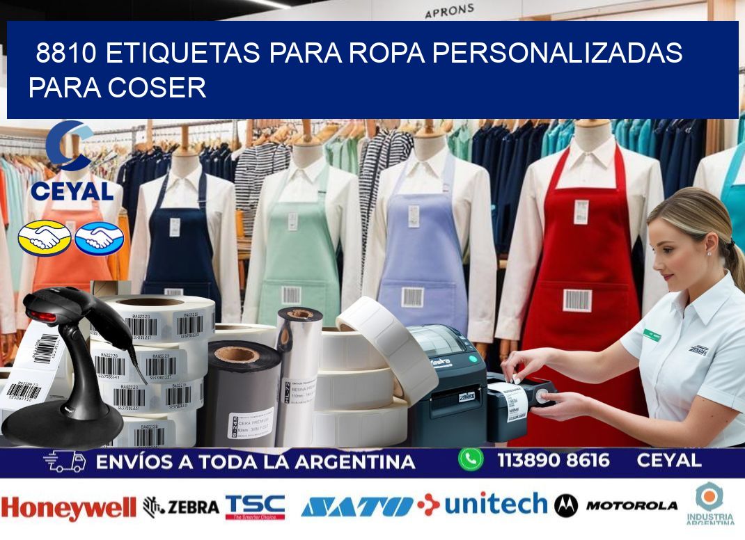 8810 Etiquetas para ropa personalizadas para coser