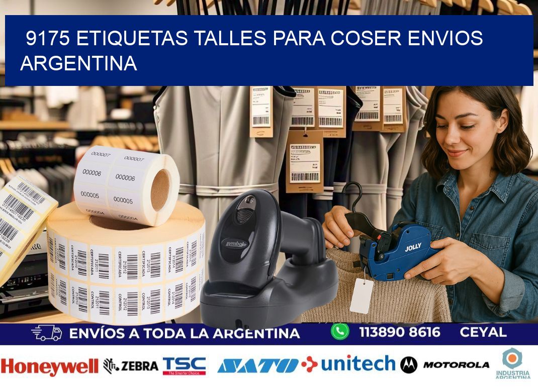 9175 ETIQUETAS TALLES PARA COSER ENVIOS ARGENTINA