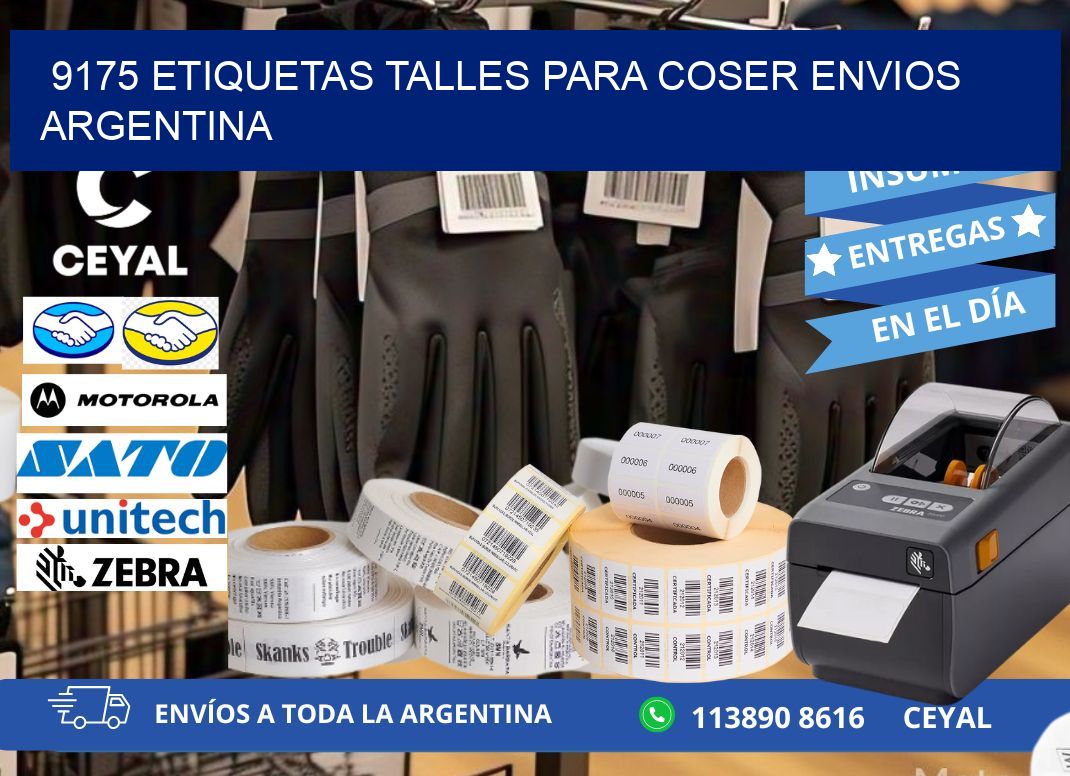 9175 ETIQUETAS TALLES PARA COSER ENVIOS ARGENTINA