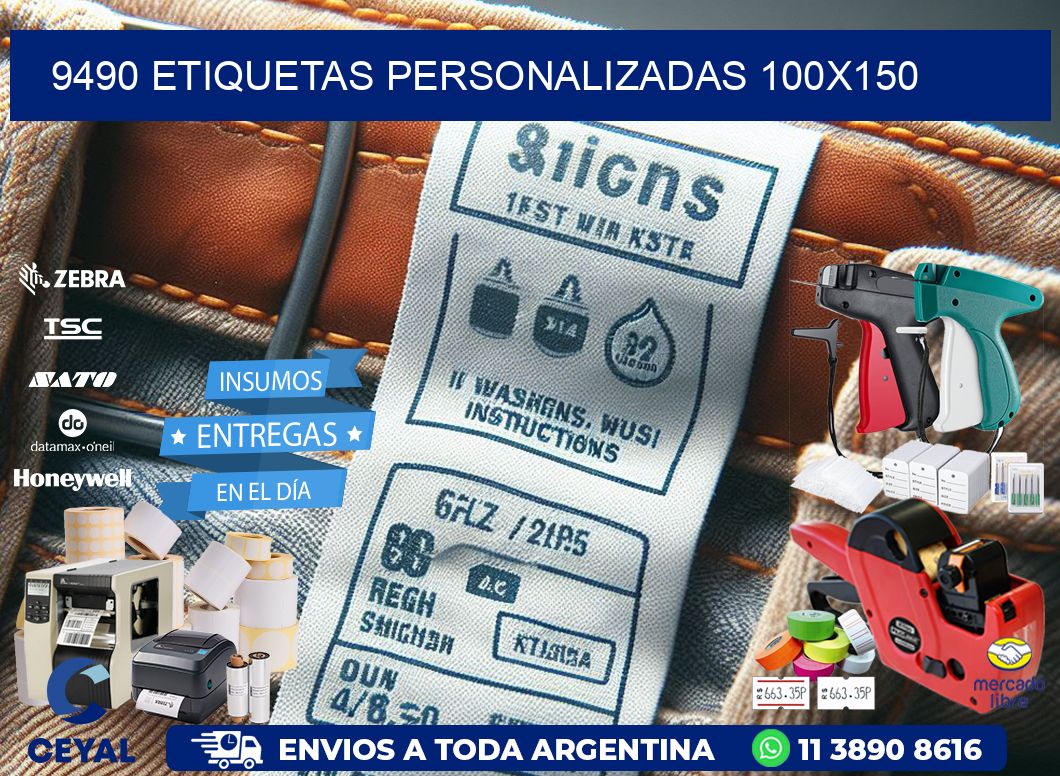 9490 Etiquetas personalizadas 100x150