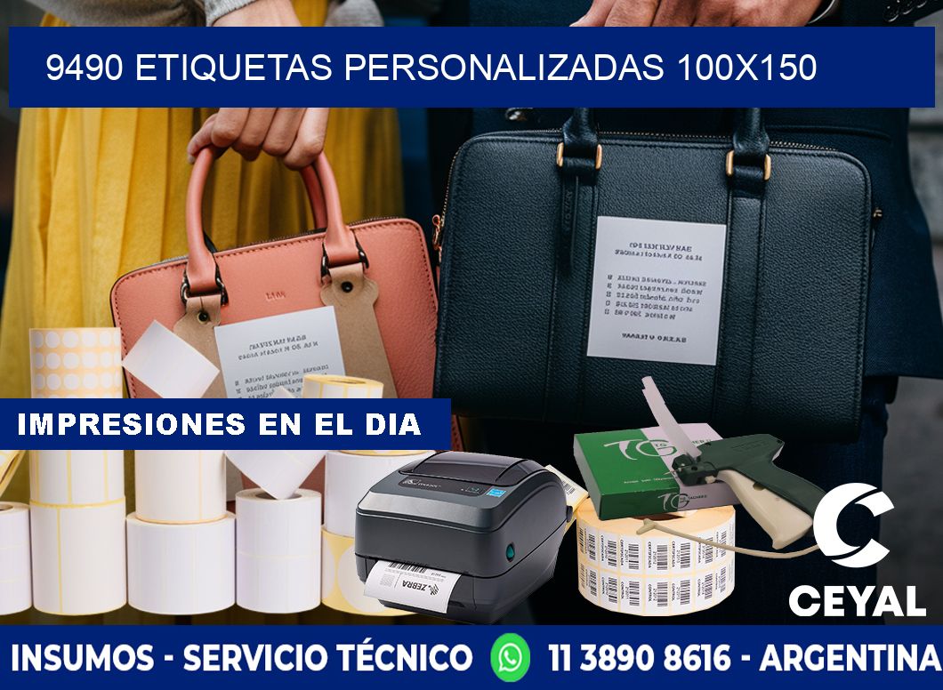 9490 Etiquetas personalizadas 100x150