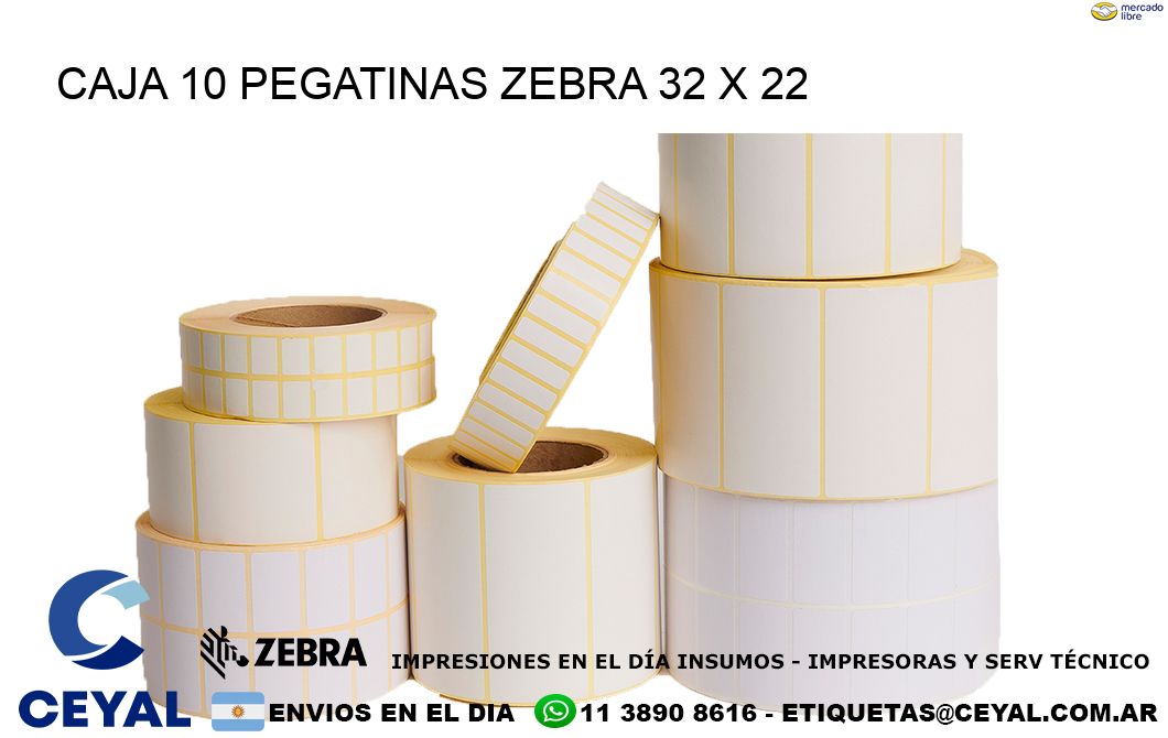 CAJA 10 PEGATINAS ZEBRA 32 x 22