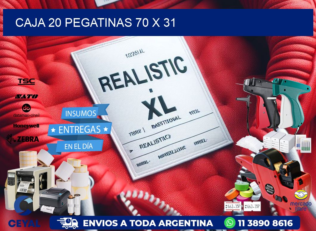 CAJA 20 PEGATINAS 70 x 31
