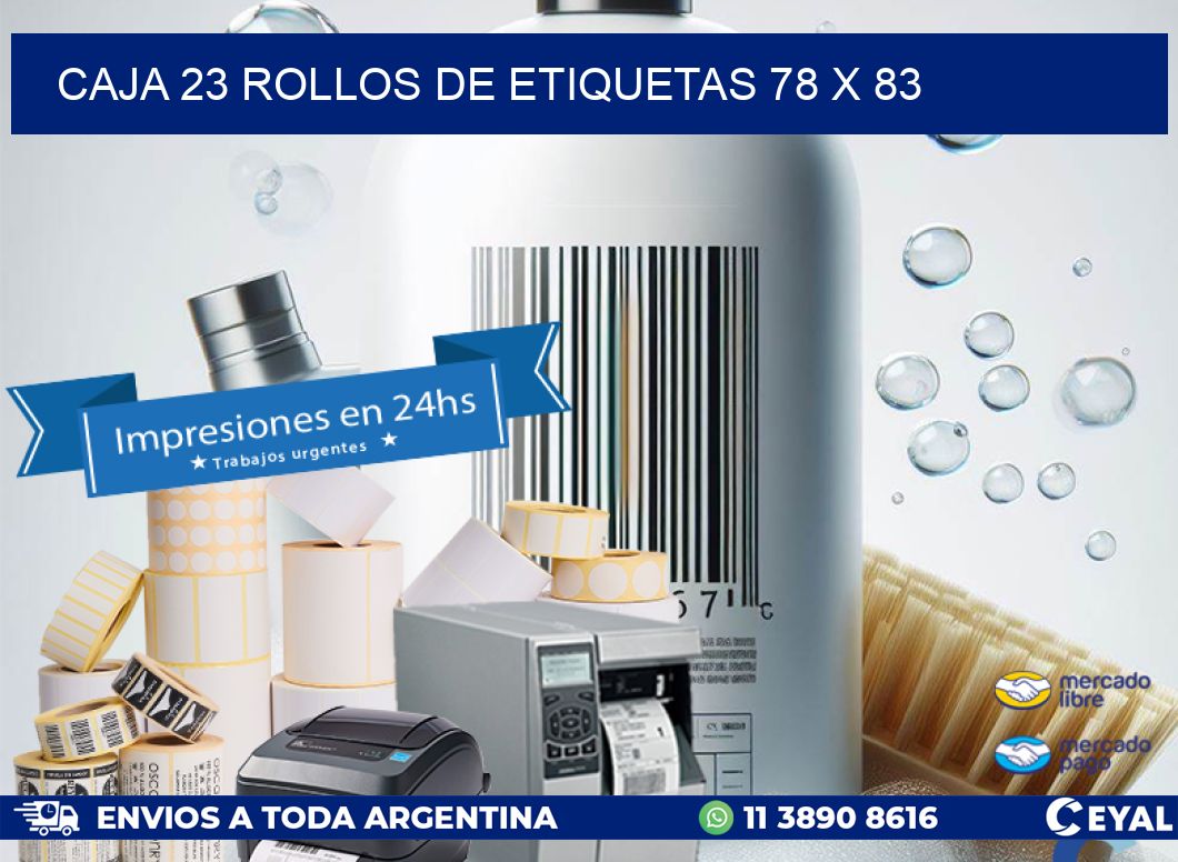 CAJA 23 ROLLOS DE ETIQUETAS 78 x 83