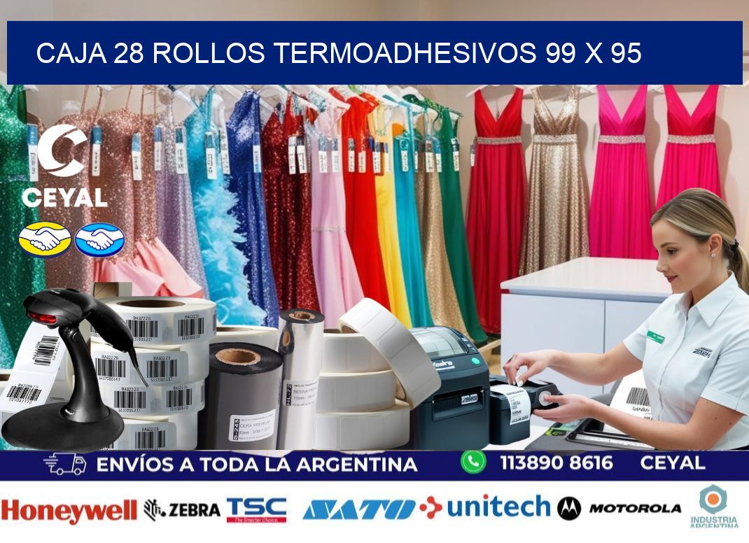 CAJA 28 ROLLOS TERMOADHESIVOS 99 x 95