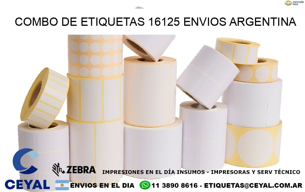Combo de etiquetas 16125 ENVIOS ARGENTINA