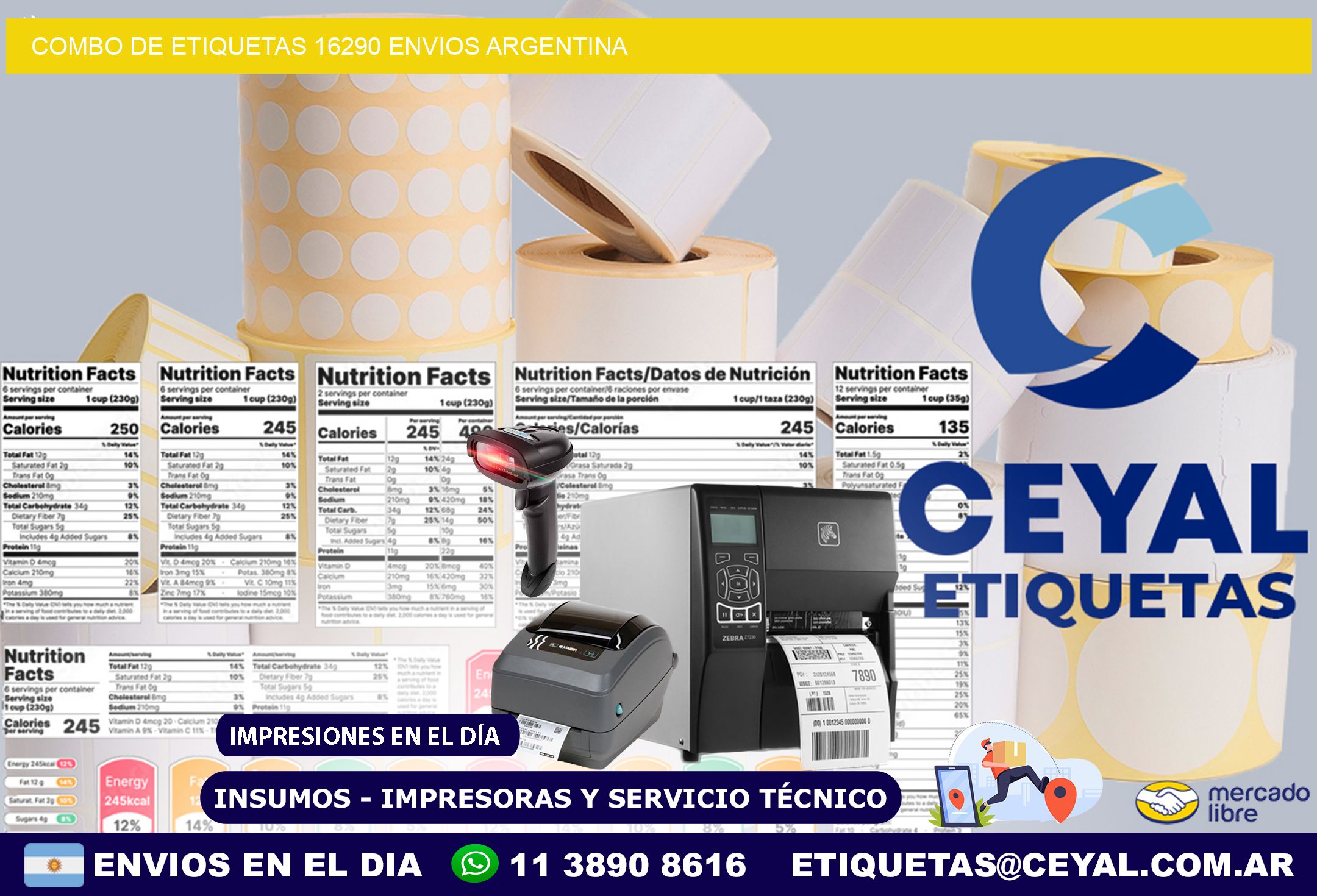 Combo de etiquetas 16290 ENVIOS ARGENTINA
