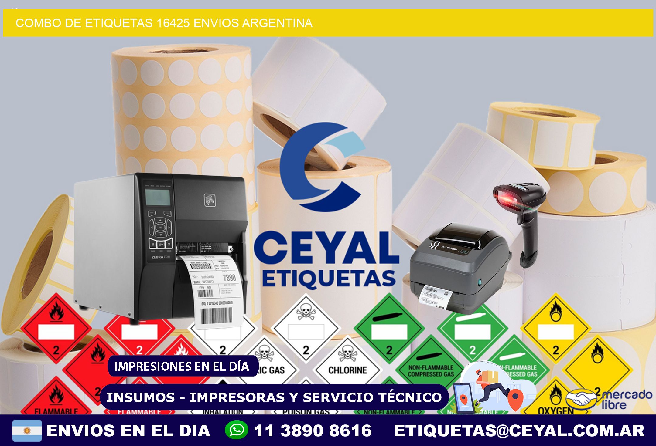 Combo de etiquetas 16425 ENVIOS ARGENTINA