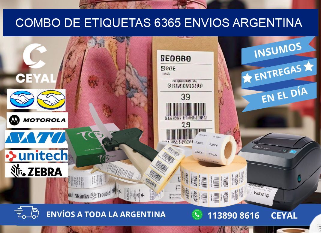 Combo de etiquetas 6365 ENVIOS ARGENTINA